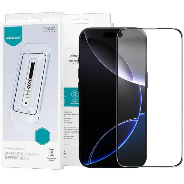 Защитное стекло Nillkin (CP+PRO) для Apple iPhone 16 (6.1") (+ аппликатор) — Черный — фото 1