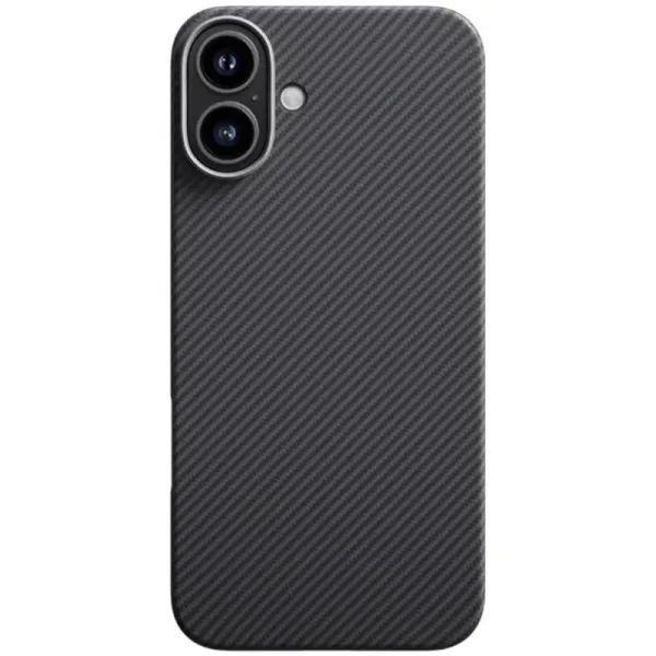 Чехол PC Carbon Protection Slim with Magnetic Fit для Apple iPhone 16 (6.1") — Черный — фото 2 Чехол PC Carbon Protection Slim with Magnetic Fit для Apple iPhone 16 (6.1") — Черный — фото 2