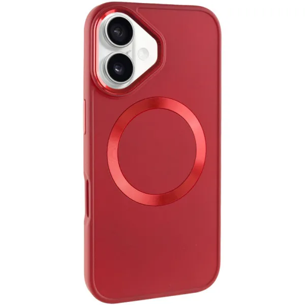 TPU чехол Bonbon Metal Style with Magnetic Fit для Apple iPhone 16 (6.1") — Красный — фото 1