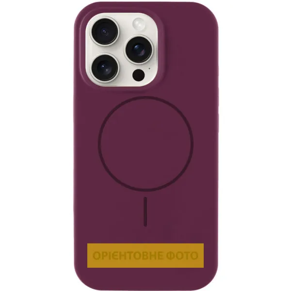 Чехол Silk Full Protective (AA) NO LOGO with Magnetic Fit для Apple iPhone 16 (6.1") — Бордовый