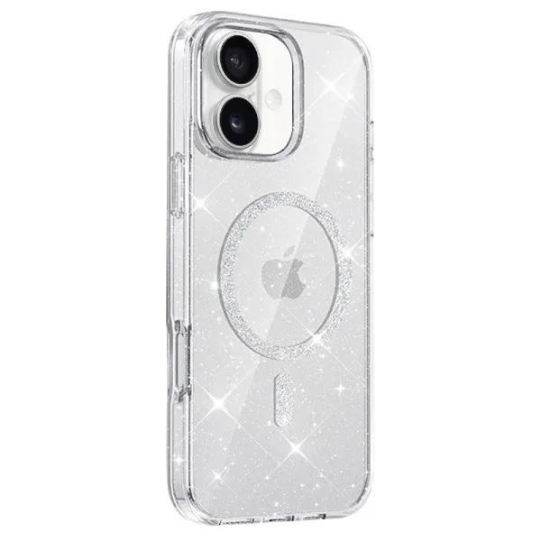 Чохол TPU Eclipse Sparkle Magnetic Fit для Apple iPhone 16 (6.1") — Прозорий — фото 2 Чохол TPU Eclipse Sparkle Magnetic Fit для Apple iPhone 16 (6.1") — Прозорий — фото 2