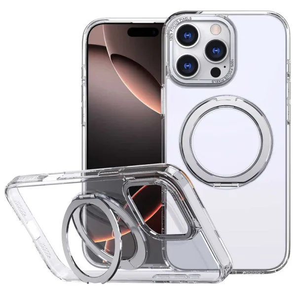 Чехол TPU+PC Empire with Magnetic Fit and Ring для Apple iPhone 16 (6.1") — Прозрачный — фото 1 Чехол TPU+PC Empire with Magnetic Fit and Ring для Apple iPhone 16 (6.1") — Прозрачный — фото 1