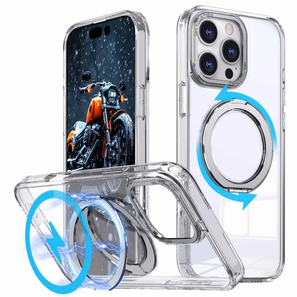 Чехол TPU+PC Empire with Magnetic Fit and Ring для Apple iPhone 16 (6.1") — Прозрачный — фото 2 Чехол TPU+PC Empire with Magnetic Fit and Ring для Apple iPhone 16 (6.1") — Прозрачный — фото 2