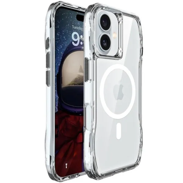 Чехол TPU Space Octagon with Magnetic Fit для Apple iPhone 16 (6.1") — Прозрачный — фото 1 Чехол TPU Space Octagon with Magnetic Fit для Apple iPhone 16 (6.1") — Прозрачный — фото 1