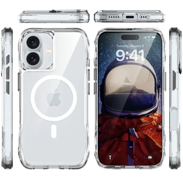 Чехол TPU Space Octagon with Magnetic Fit для Apple iPhone 16 (6.1") — Прозрачный — фото 3 Чехол TPU Space Octagon with Magnetic Fit для Apple iPhone 16 (6.1") — Прозрачный — фото 3
