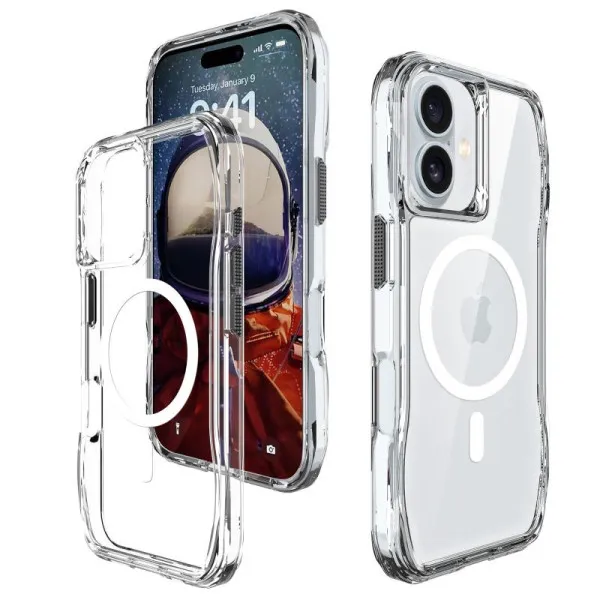 Чехол TPU Space Octagon with Magnetic Fit для Apple iPhone 16 (6.1") — Прозрачный — фото 4 Чехол TPU Space Octagon with Magnetic Fit для Apple iPhone 16 (6.1") — Прозрачный — фото 4