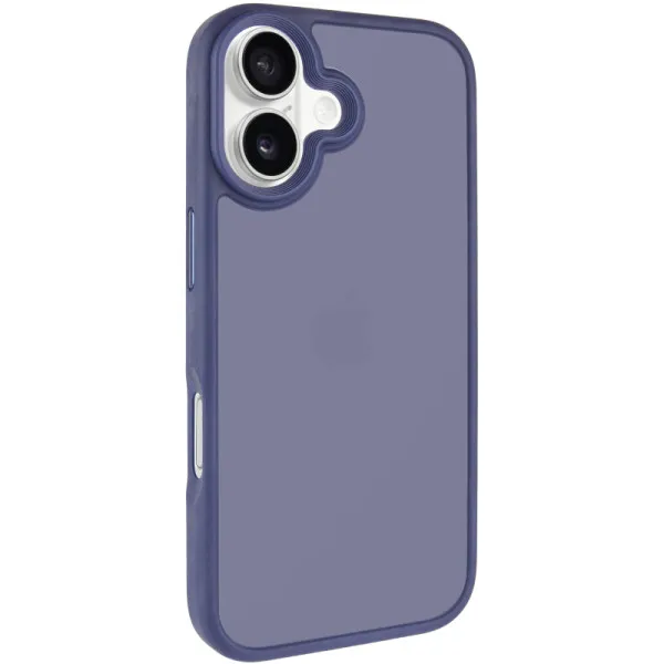 TPU+PC чехол Metal Buttons для Apple iPhone 16 (6.1") — Синий — фото 1