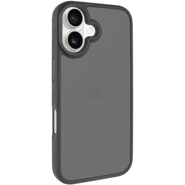 TPU+PC чехол Metal Buttons для Apple iPhone 16 (6.1") — Черный — фото 1