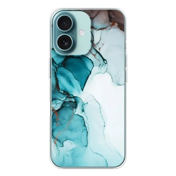 Чохол з принтом «Бірюзовий мрамор» для iPhone 16 Чохол з принтом «Бірюзовий мрамор» для iPhone 16