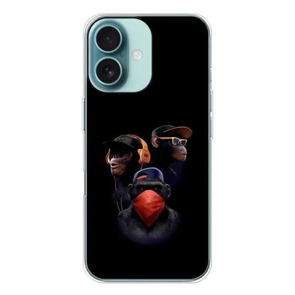 Чохол з принтом «Три мавпи» для iPhone 16 Чохол з принтом «Три мавпи» для iPhone 16