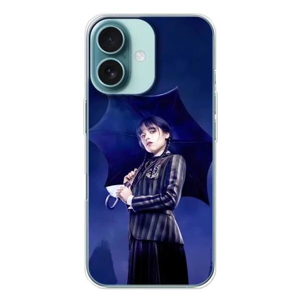 Чохол з принтом «Венздей з парасолькою» для iPhone 16 Чохол з принтом «Венздей з парасолькою» для iPhone 16