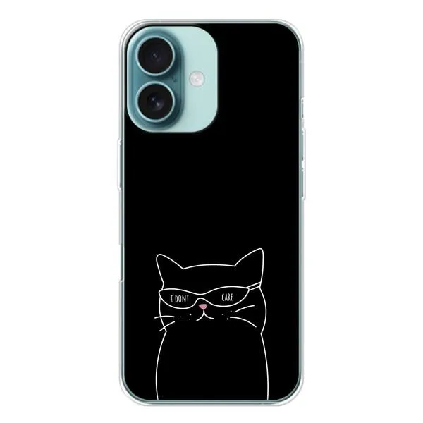 Чехол с принтом «Равнодушный кот» для iPhone 16