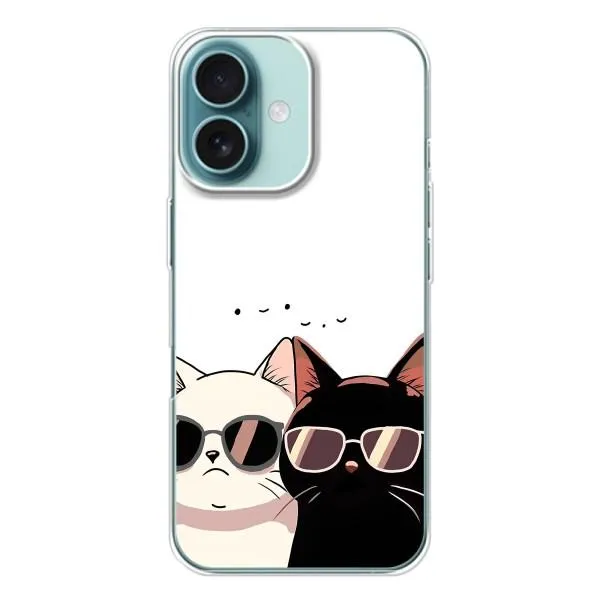 Чехол с принтом «Коты в очках» для iPhone 16