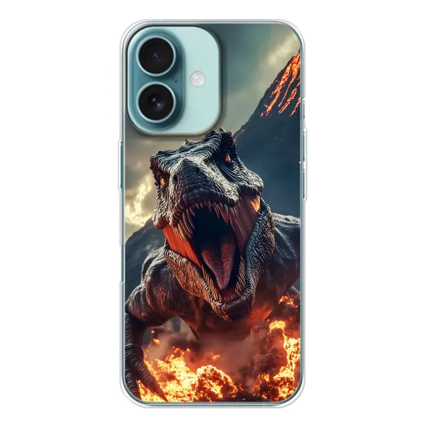 Чехол с принтом «Огненный динозавр» для iPhone 16