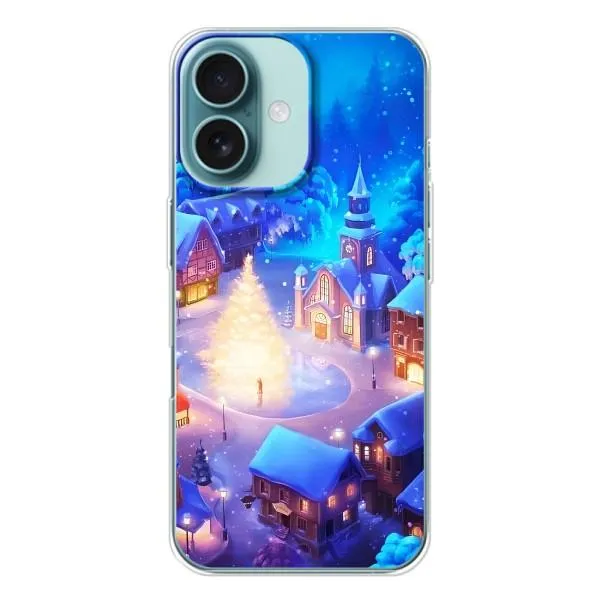 Чехол с принтом «Рождественский город» для iPhone 16