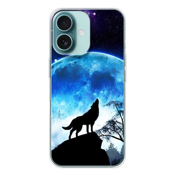 Чехол с принтом «Волк на луну» для iPhone 16