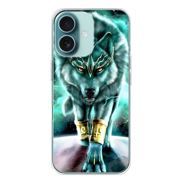 Чехол с принтом «Яркий волк» для iPhone 16