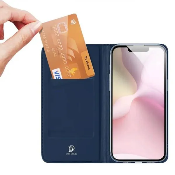Чохол-книжка Dux Ducis з кишенею для візиток для Apple iPhone 16e / 17e (6.1") — Синій — фото 3 Чохол-книжка Dux Ducis з кишенею для візиток для Apple iPhone 16e / 17e (6.1") — Синій — фото 3