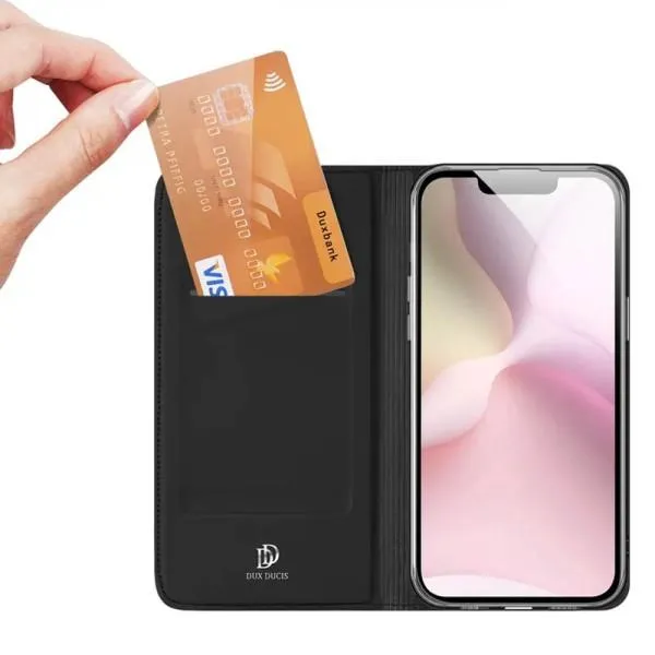 Чохол-книжка Dux Ducis з кишенею для візиток для Apple iPhone 16e / 17e (6.1") — Чорний — фото 2 Чохол-книжка Dux Ducis з кишенею для візиток для Apple iPhone 16e / 17e (6.1") — Чорний — фото 2