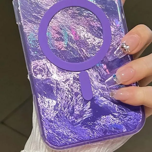 Чохол TPU Shiny Mountain Magnetic Fit для Apple iPhone 16e / 17e (6.1") — Фіолетовий — фото 2