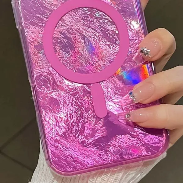Чохол TPU Shiny Mountain Magnetic Fit для Apple iPhone 16e / 17e (6.1") — Рожевий — фото 2