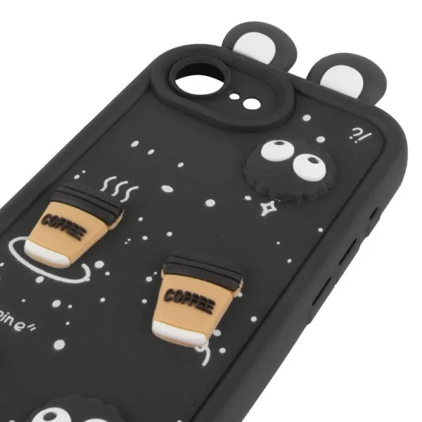 Чохол TPU Toys Case with Ears для Apple iPhone 16e / 17e (6.1") — Чорний — фото 1