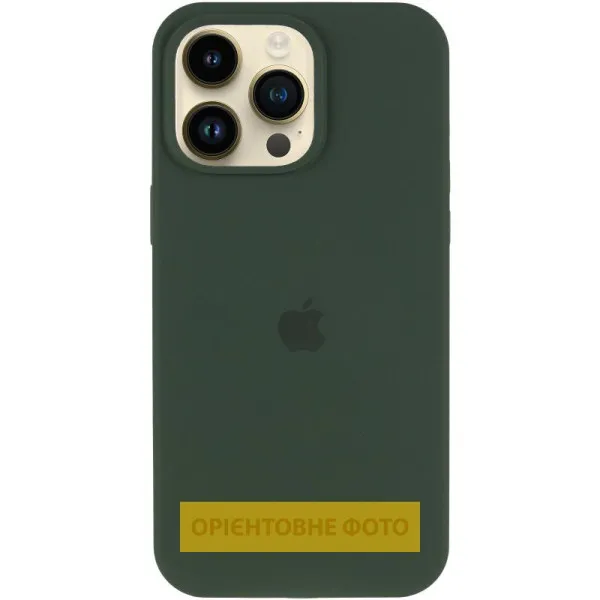 Чехол Silicone Case (AA) Logo with MagSafe для Apple iPhone 16e / 17e (6.1") — Зеленый — фото 1