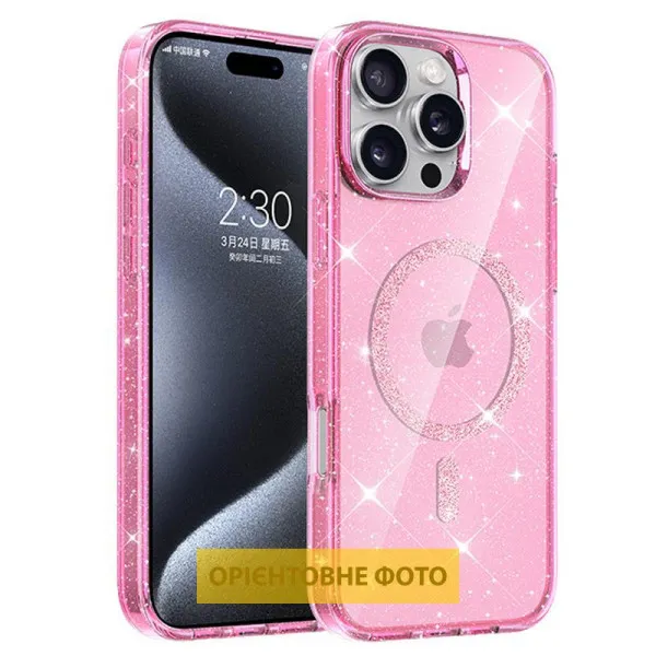 Чохол TPU Eclipse Sparkle Magnetic Fit для Apple iPhone 16e / 17e (6.1") — Рожевий — фото 1 Чохол TPU Eclipse Sparkle Magnetic Fit для Apple iPhone 16e / 17e (6.1") — Рожевий — фото 1