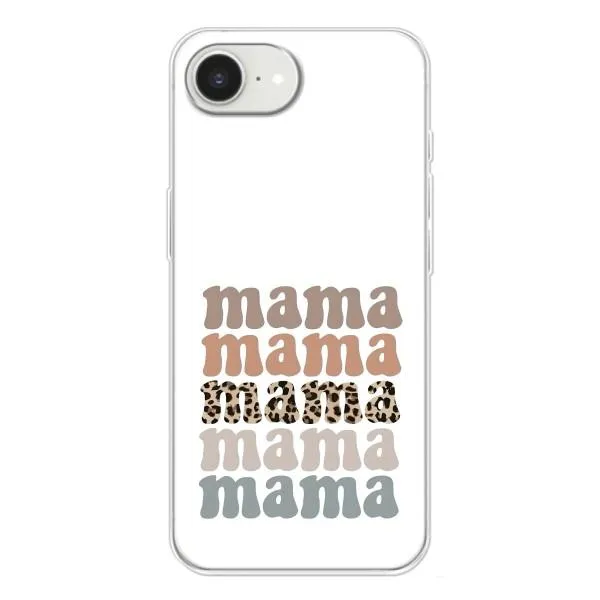 Чехол с принтом «Текстовый коллаж мама» для iPhone 16e