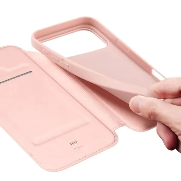 Чохол-книжка Dux Ducis з кишенею для візиток для Apple iPhone 17 Pro Max (6.9") — Rose Gold — фото 4