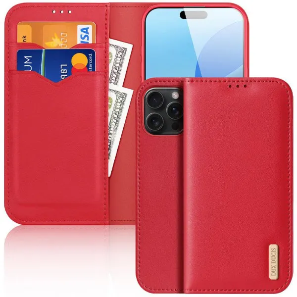 Чохол-книжка Dux Ducis Hivo для Apple iPhone 17 Pro Max (6.9") — Червоний — фото 2 Чохол-книжка Dux Ducis Hivo для Apple iPhone 17 Pro Max (6.9") — Червоний — фото 2