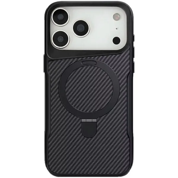 TPU+PC чохол Metal Buttons with Magnetic Fit Carbon Ring для Apple iPhone 17 Pro Max (6.9") — Чорний — фото 1 TPU+PC чохол Metal Buttons with Magnetic Fit Carbon Ring для Apple iPhone 17 Pro Max (6.9") — Чорний — фото 1