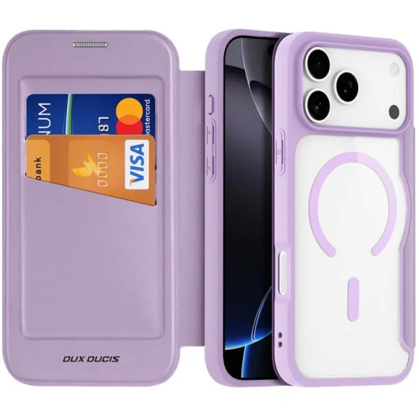 Чохол-книжка Dux Ducis Skin X Pro with MagSafe для Apple iPhone 17 Pro Max (6.9") — Фіолетовий — фото 1