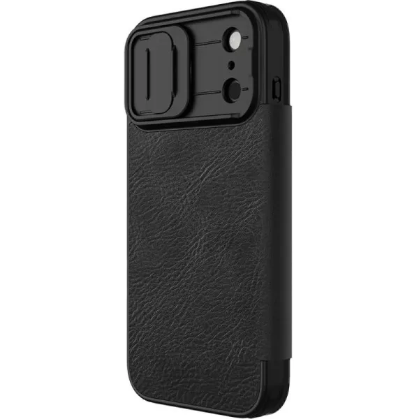 Шкіряний чохол-книжка Nillkin Qin Pro Camshield для Apple iPhone 17 Pro Max / 18 Pro Max (6.9") — Чорний — фото 1