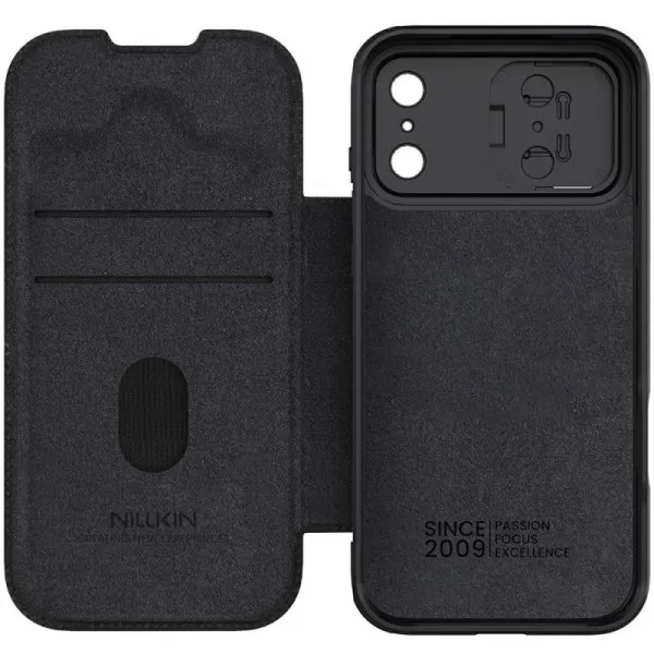 Шкіряний чохол-книжка Nillkin Qin Pro Camshield для Apple iPhone 17 Pro Max / 18 Pro Max (6.9") — Чорний — фото 5