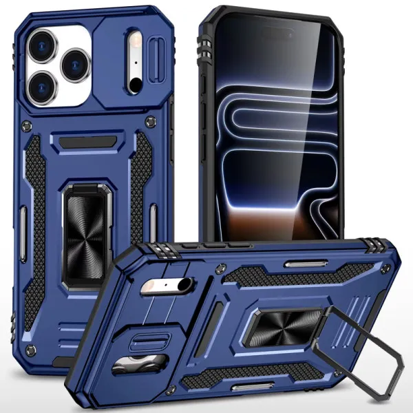 Ударопрочный чехол Camshield Army Ring для Apple iPhone 17 Pro Max / 18 Pro Max (6.9") — Синий — фото 2