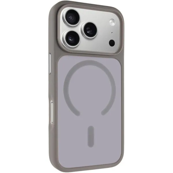 TPU+PC чохол Metal Buttons with Magnetic Fit для Apple iPhone 17 Pro Max (6.9") — Сірий — фото 1