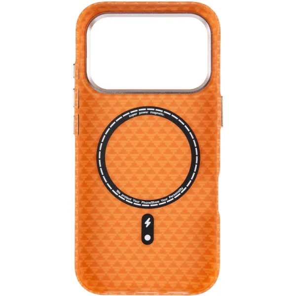 Чохол TPU+PC KVZV Triangular Pattern with Magnetic Fit для Apple iPhone 17 Pro Max / 18 Pro Max 6.9 — Помаранчевий — фото 3