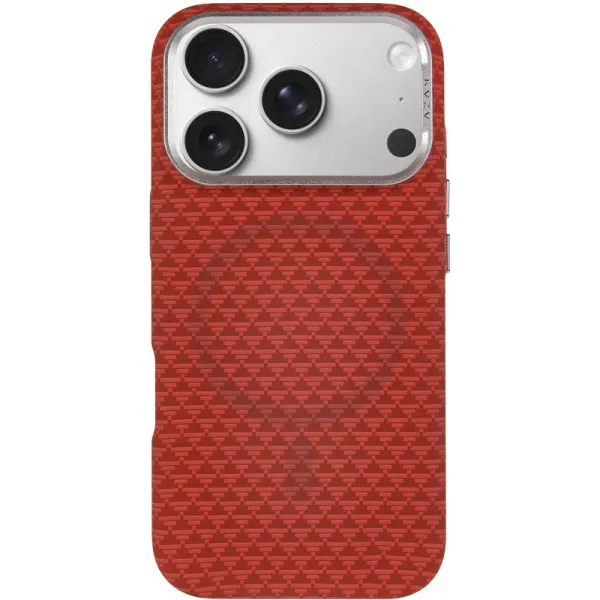 Чохол TPU+PC KVZV Triangular Pattern with Magnetic Fit для Apple iPhone 17 Pro Max / 18 Pro Max 6.9 — Червоний — фото 2