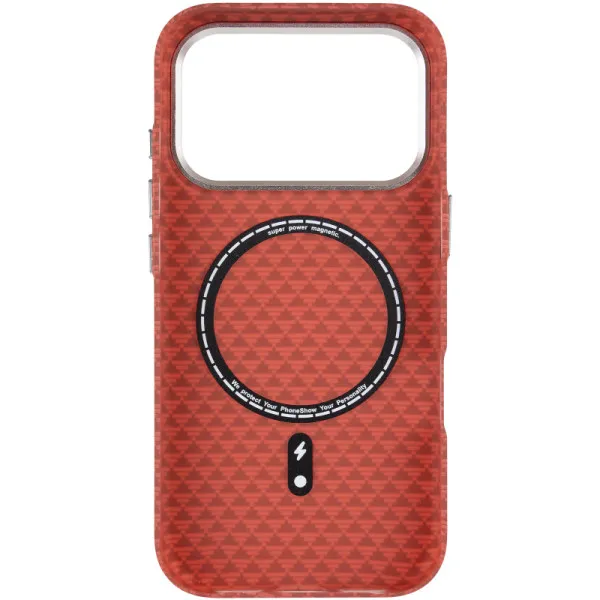 Чохол TPU+PC KVZV Triangular Pattern with Magnetic Fit для Apple iPhone 17 Pro Max / 18 Pro Max 6.9 — Червоний — фото 3