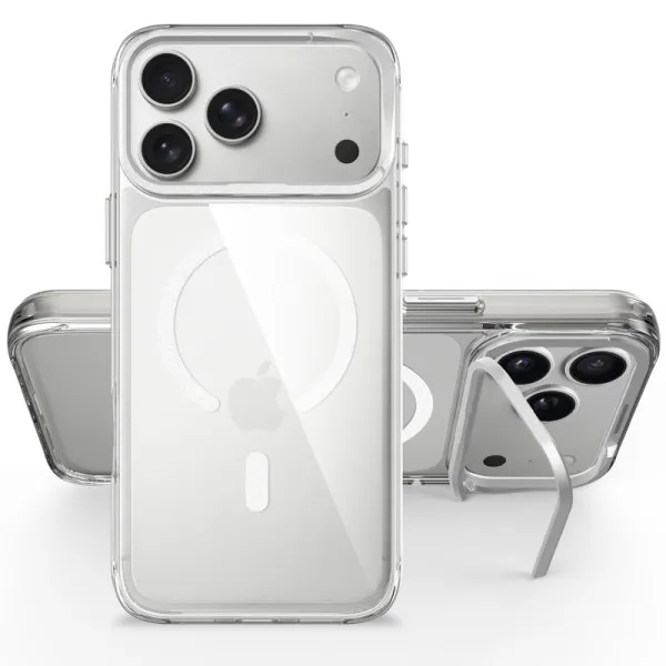 Чехол TPU Space Case Apex with Magnetic Fit для Apple iPhone 17 Pro Max / 18 Pro Max (6.9") — Серебряный — фото 4