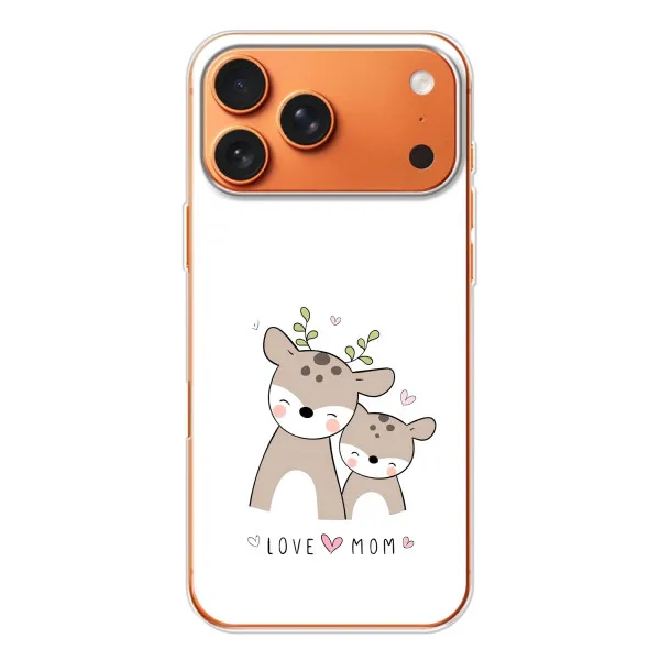 Чехол с принтом «Оленята мама и малыш» для iPhone 17 Pro Max