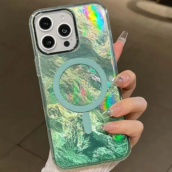 Чохол TPU Shiny Mountain Magnetic Fit для Apple iPhone 17 Pro (6.3") — Зелений — фото 2