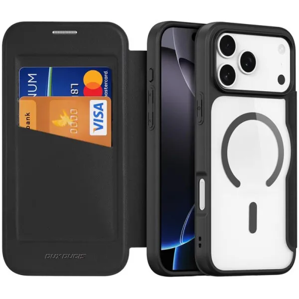 Чохол-книжка Dux Ducis Skin X Pro with MagSafe для Apple iPhone 17 Pro (6.3") — Чорний — фото 1 Чохол-книжка Dux Ducis Skin X Pro with MagSafe для Apple iPhone 17 Pro (6.3") — Чорний — фото 1