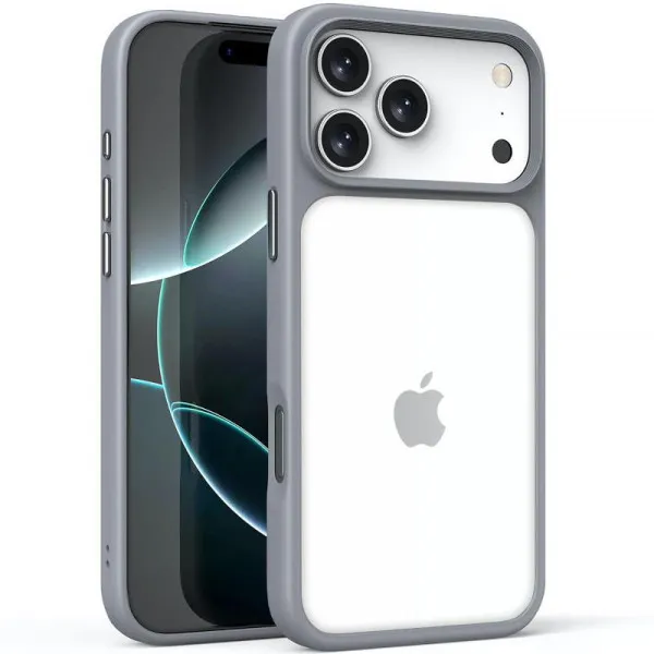 TPU+PC чохол Metal Buttons для Apple iPhone 17 Pro (6.3") — Сірий