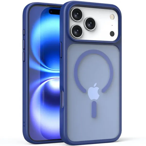 TPU+PC чохол Metal Buttons with Magnetic Fit для Apple iPhone 17 Pro (6.3") — Синій