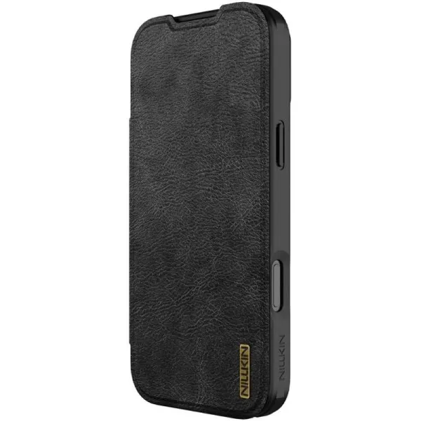 Шкіряний чохол-книжка Nillkin Qin Pro Camshield для Apple iPhone 17 Pro / 18 Pro (6.3") — Чорний — фото 2