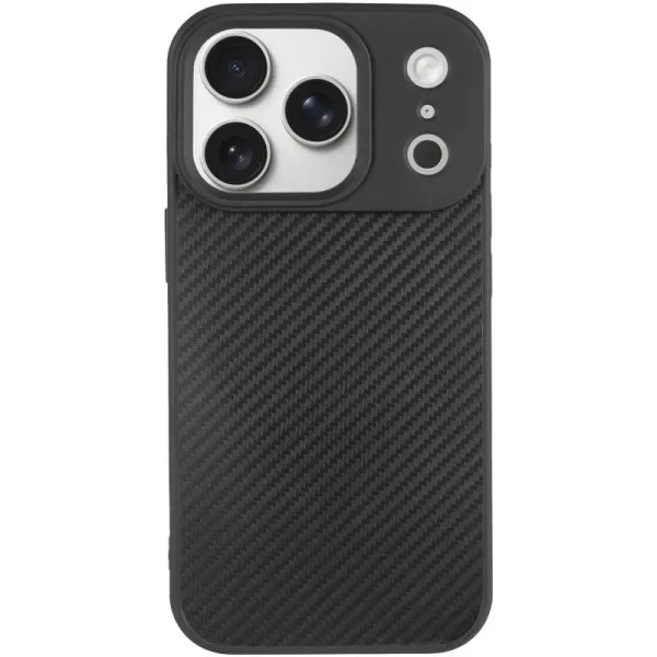 TPU чохол Carbon Protective with Magnetic Fit для Apple iPhone 17 Pro (6.3") — Чорний — фото 3 TPU чохол Carbon Protective with Magnetic Fit для Apple iPhone 17 Pro (6.3") — Чорний — фото 3