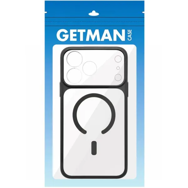Чохол TPU+PC GETMAN Moon Clear with MagSafe для Apple iPhone 17 Pro (6.3") — Чорний — фото 5