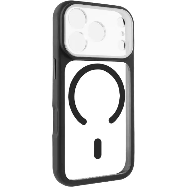 Чохол TPU+PC GETMAN Moon Clear with MagSafe для Apple iPhone 17 Pro (6.3") — Чорний — фото 1